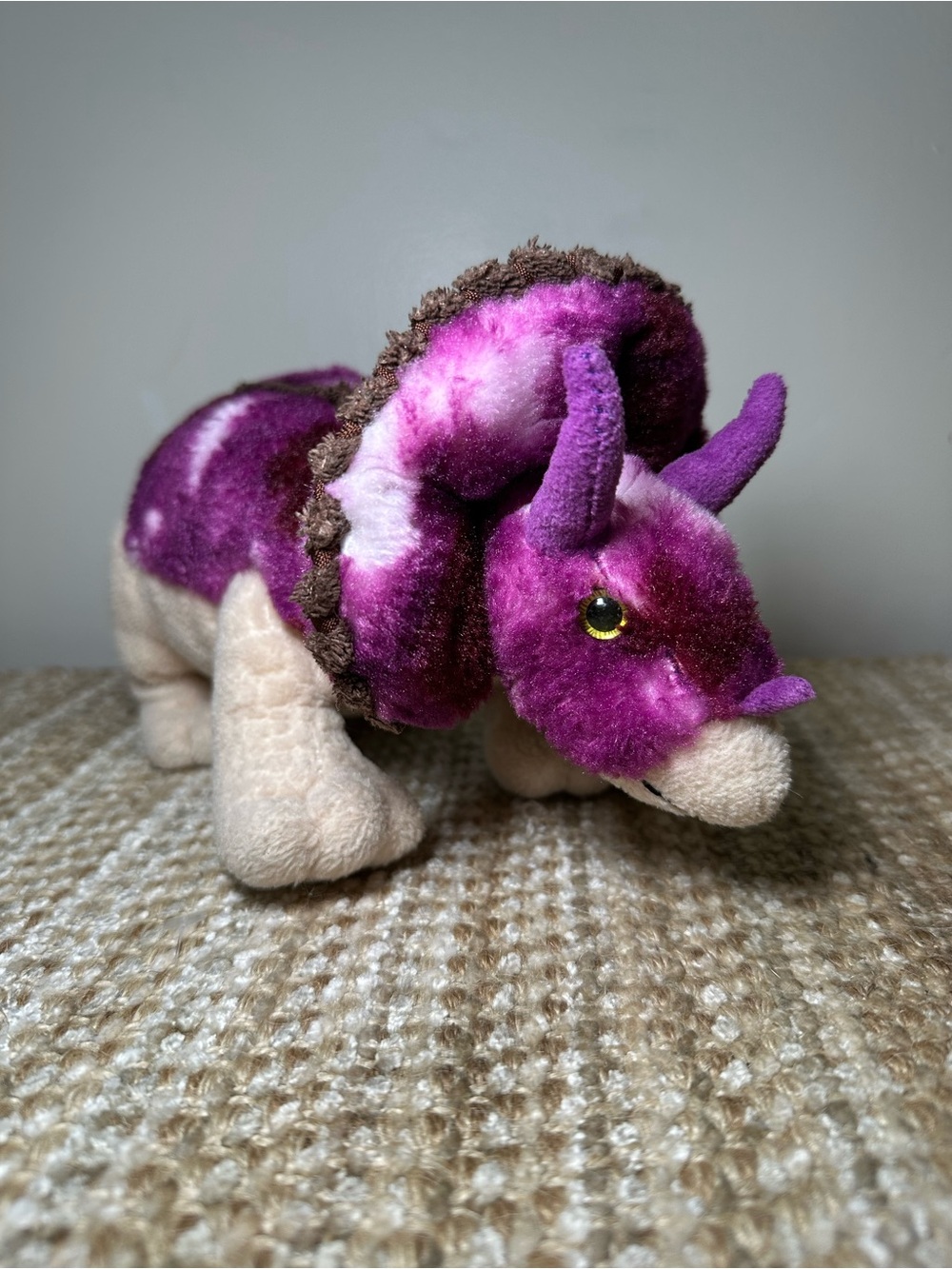 Aurora Purple Triceratops Plush Stuffed Animal - Soft Dino Toy